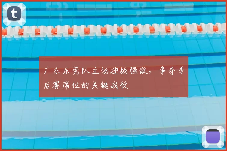 广东东莞队主场迎战强敌，争夺季后赛席位的关键战役